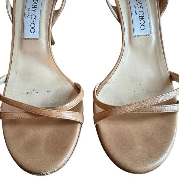 Jimmy Choo Women's Leather Indie Slingback Heels in Nude Size 9.5 (39.5) - Picture 8 of 8